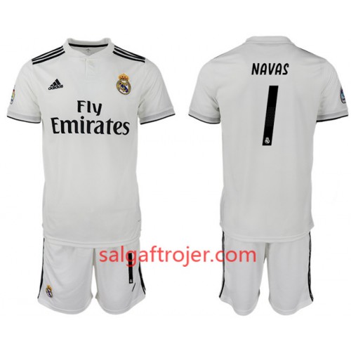 Real Madrid Fodboldtrøjer NAVAS 1 Børn Hjemmebanesæt 2018/19 Kort ærmer Real Madrid Fodboldtrøjer NAVAS 1 Børn Hjemmebanesæt 2018/19 Kort ærmer